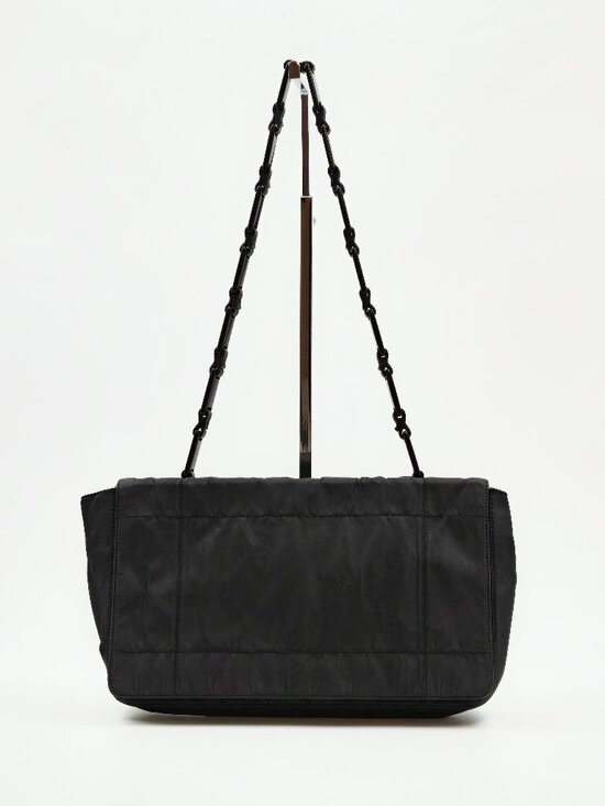 Prada Handbags - Prada Vintage Black Tessuto Nylon Shoulder Bag Chain Strap Flap Bag